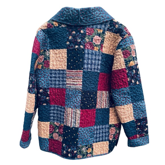 DONNA SHARP Jacket Coat Blazer Quilted Pockets Boho Cottage Core Women’s Medium - Picture 6 of 7